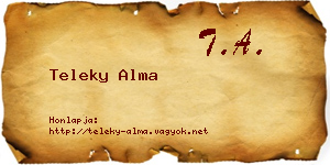 Teleky Alma névjegykártya